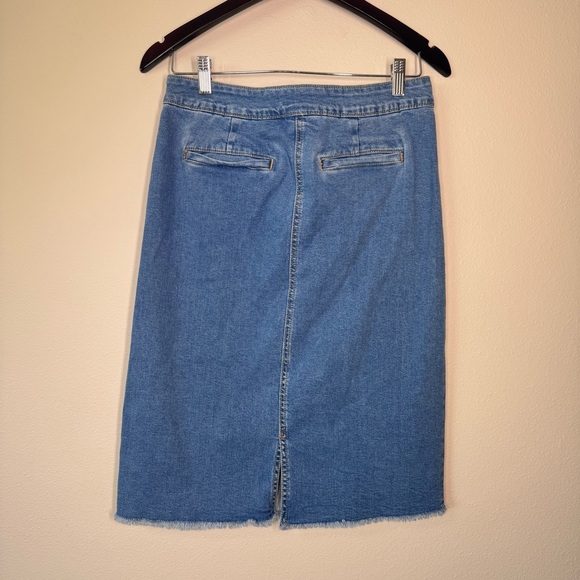 Cato denim midi shirt with gold hardware sz 4 - Picture 10 of 11